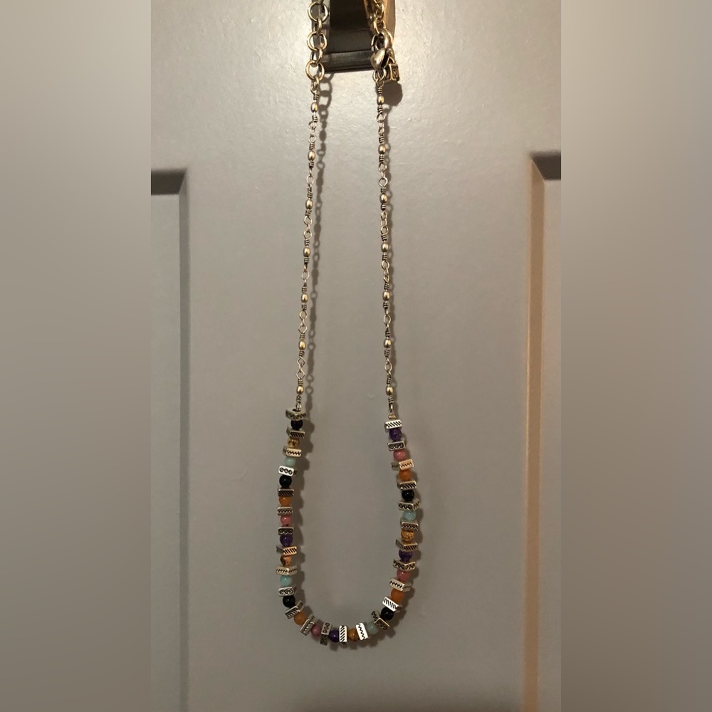 Brighton multi-bead and silver necklace.  Adjustable length 16” to 18”.